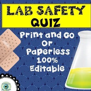 Lab Safety Quiz Teaching Printables High School Fun Scientific Method