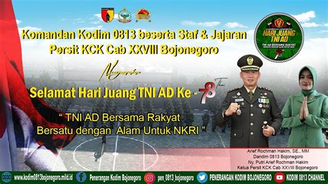 Kodim Bojonegoro Gelar Upacara Peringatan Hari Juang TNI AD Ke 78