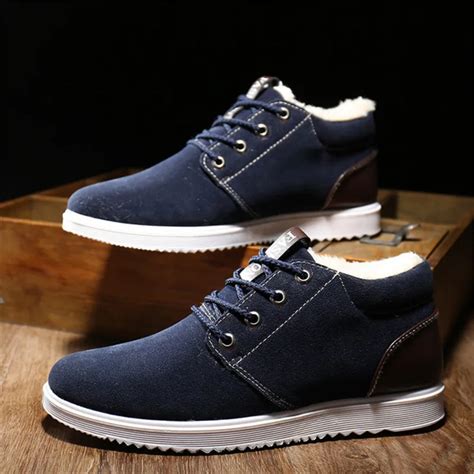 Winter Men Sneakers Winter Warm Plush Men Casual Shoes Outdoor Unisex Sport Shoes For Men Blue