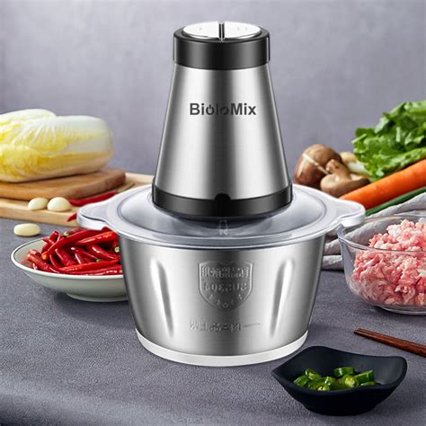 BioloMix 2 Speeds 500W Stainless Steel 2L Capacity Electric Chopper