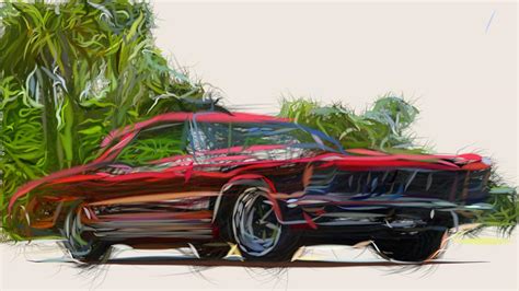 Buick Riviera Gs Draw Digital Art By Carstoon Concept