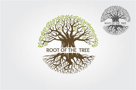 Root Of The Tree Vector Logo Template. This logo depicts a tree whose ...
