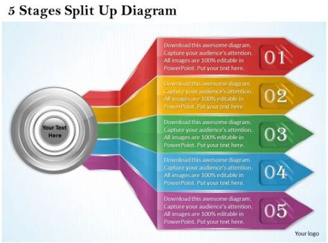 1013 Business Ppt Diagram 5 Stages Split Up Diagram Powerpoint Template