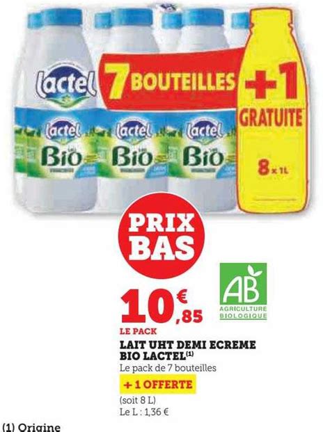 Promo Lait Uht Demi Cr M Bio Lactel Chez U Express Icatalogue Fr