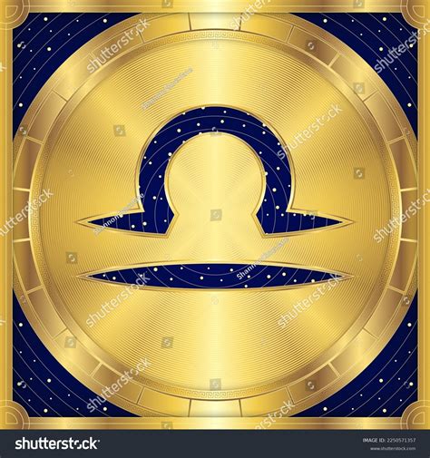 Libra Zodiac Symbol Classic Luxury Golden Stock Vector Royalty Free