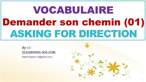 Vocabulaire français 018 Demander son chemin Asking for direction Hỏi