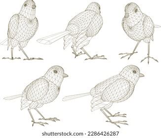 Sketch Vector Illustration Small Bird Wild Stock Vector (Royalty Free ...