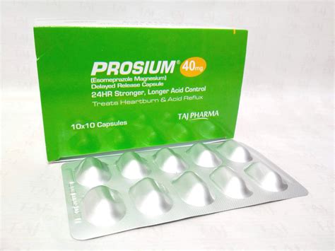 Esomeprazole Magnesium Capsule Prosium 40 Mg Taj Pharma Taj