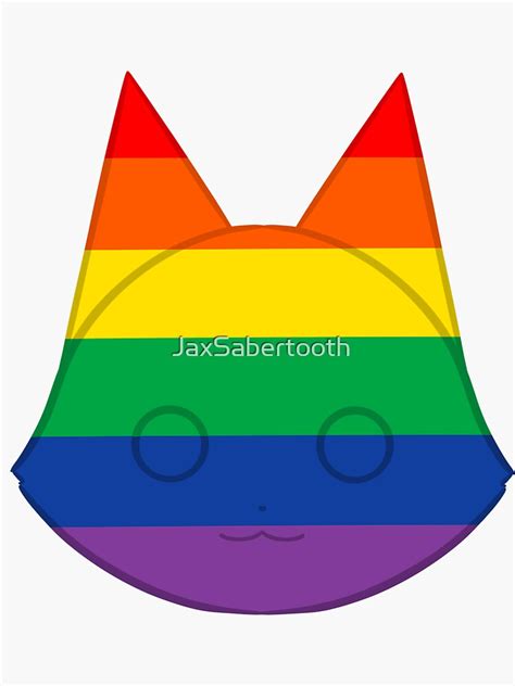 Gay Cat Icon Design Sticker For Sale By Jaxsabertooth Redbubble