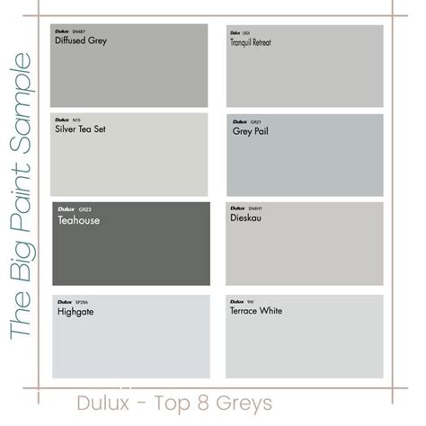 Our Dulux Top Selling Greys Diffuesd Grey Tranquil Retreat Silver