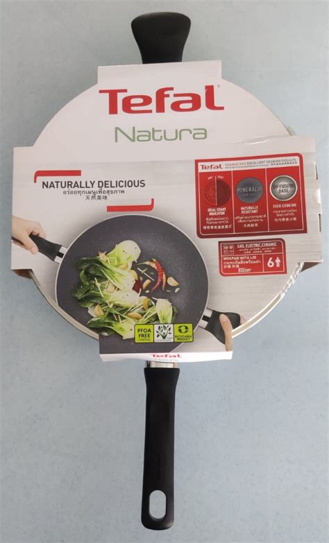 Tefal Natura Wokpan With Lid 32cm B22694 Furniture Home Living