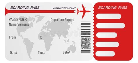 Modelo De Cart O De Embarque Esquema De Bilhetes De Avi O Ilustra O