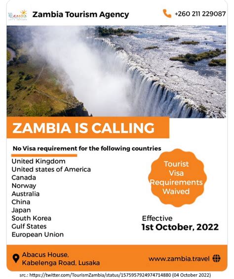 Travelcomments Zambia Waives Tourist Visa Requirements For