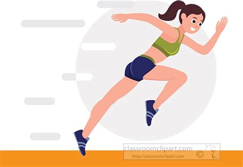 Track and Field Clipart - tall-girl-athlete-running-race-clipart - Classroom Clipart