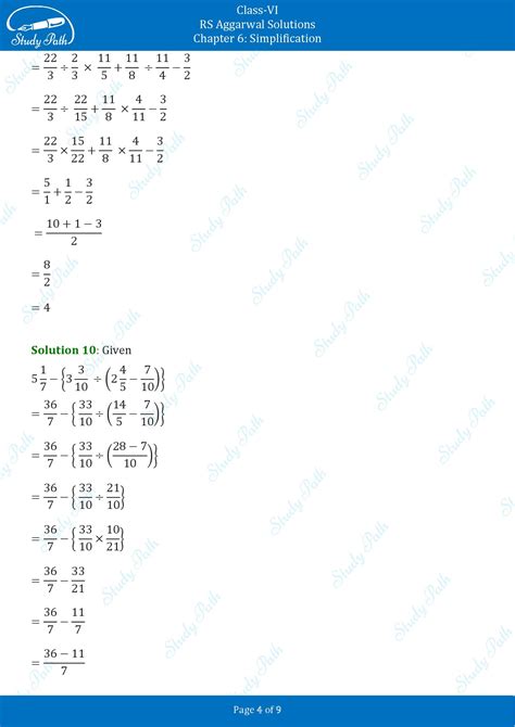 RS Aggarwal Class 6 Solutions Exercise 6A Chapter 6 Simplification