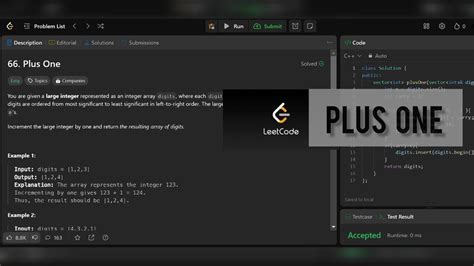Plus One Leetcode C Youtube