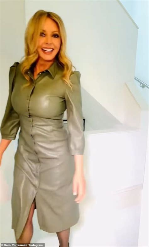 Carol Vorderman Continues To Show Off Her Pert Bottom Daily Mail Online Leather Dress Outfit