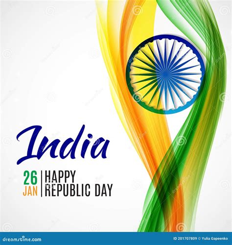 Happy India Republic Day26 January Vector Illustration Stock Image