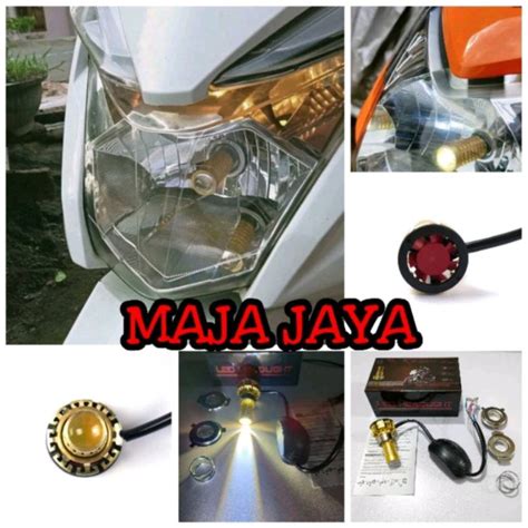 Jual Lampu LED H6 LASER Hi Lo Beam 2 Warna Arus AC DC Bebek Matic