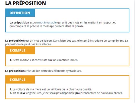 Le choix de la bonne préposition Réussite