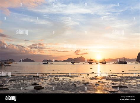 sunset view  corong corong beach  el nido bacuit archipelago