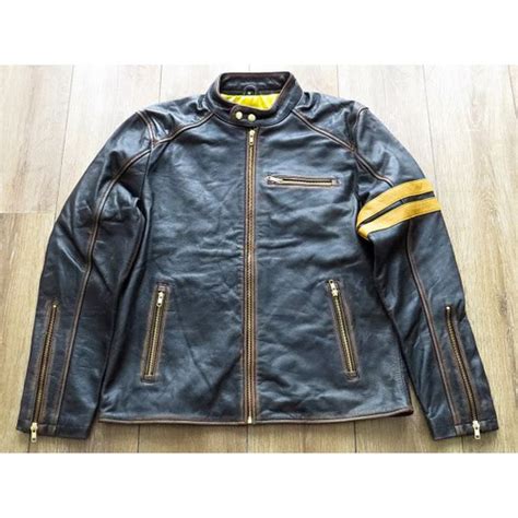 Jaqueta De Couro Legítimo Masculina Estilo Café Racer Vintage Harry