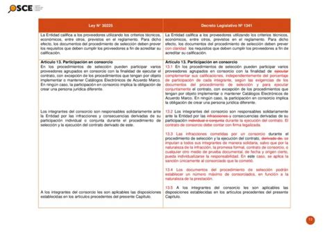 Cuadro Comparativo De La Ley 30225 Y Sus Modificaciones Por Decreto