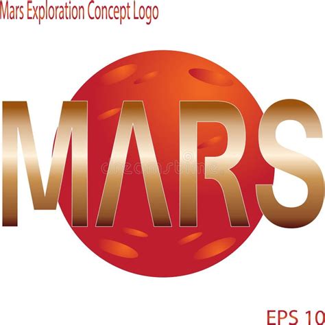 Mars Exploration Concept Logo And Sign Stock Vector Illustration Of