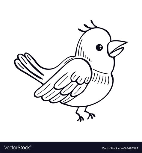 Cute Bird Clip Art Black And White