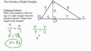 Altitudes Of A Right Triangle