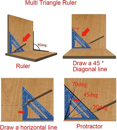 Asnomy Regla Triangular De Pulgadas Y Pulgadas Regla Triangular