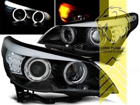 CCFL Angel Eyes Scheinwerfer für BMW E60 Limo E61 Touring schwarz XENON