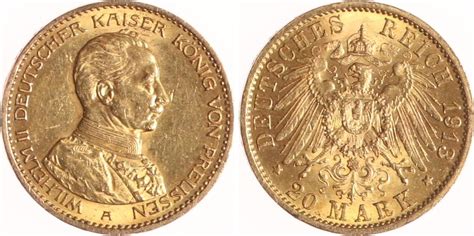 Preussen 20 Mark 1913 A Wilhelm II 1888 1918 Sehr schön vorzüglich