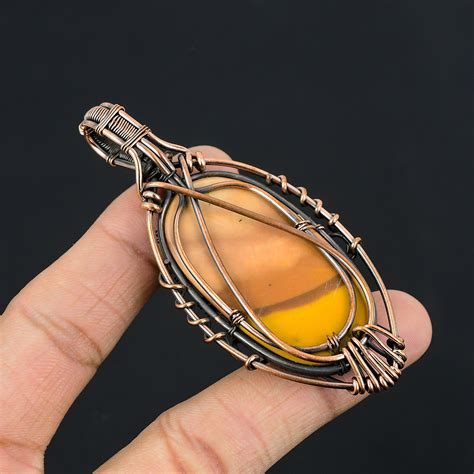 Tree Of Life Mookaite Pendant Copper Wire Wrapped Pendant Etsy