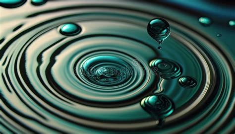 Abstract Water Ripples And Rings Water Surface Tension Drops And