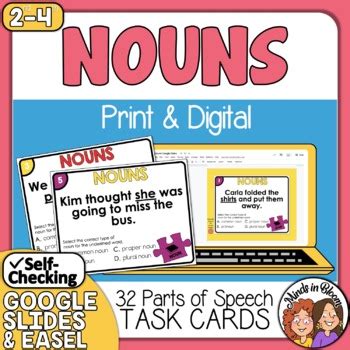 Noun Achor Chart Teaching Resources TPT