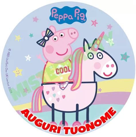 Cialda Ostia Per Torte Peppa Pig Unicorno Tonda Anche A