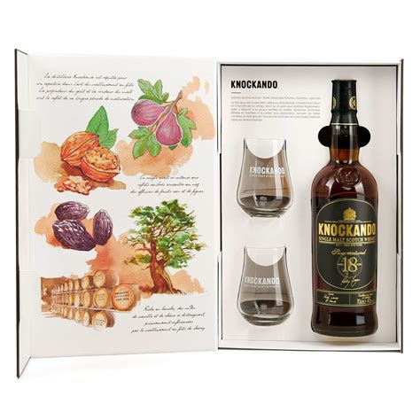 Coffret Whisky Knockando 18 Ans Slow Matured Et 2 Verres Knockando