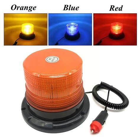 Red Blue Amber V V Magnetic Mounted Vehicle Car Police Warning Led