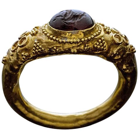 Ancient Roman Amethyst Intaglio Gold Ring For Sale At 1stDibs Ancient