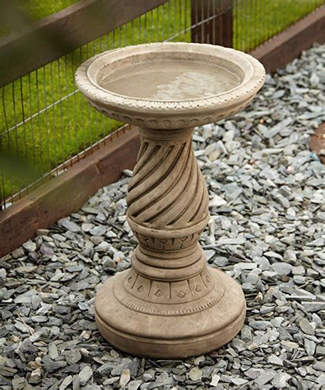 Garden Bird Bath Feeder Spiral Design Stone Birdbath Bird Bath