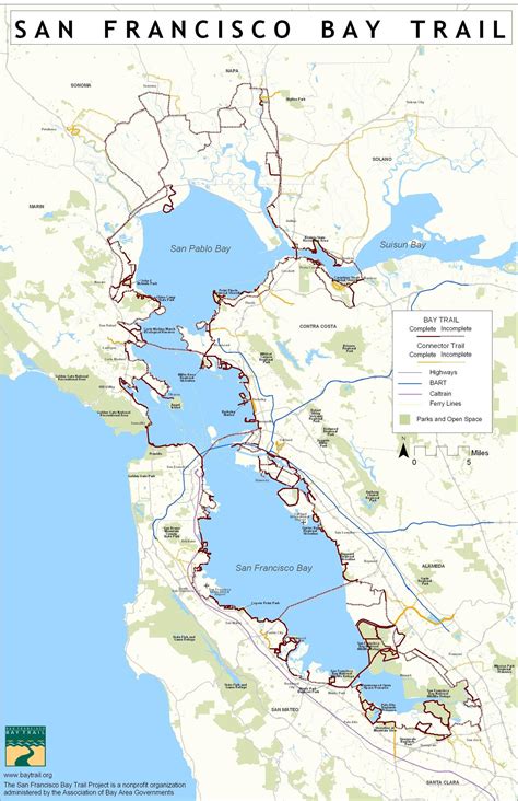 Bay trail map - San Francisco bay trail map (California - USA)