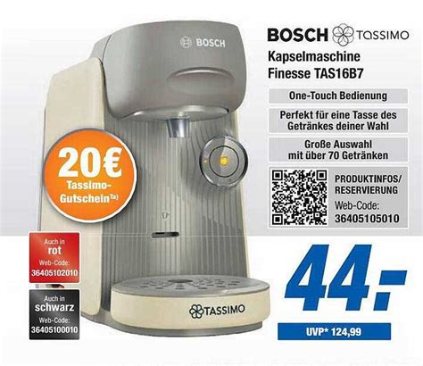 Bosch Tassimo Kapselmaschine Finesse Tas B Angebot Bei Expert Bening