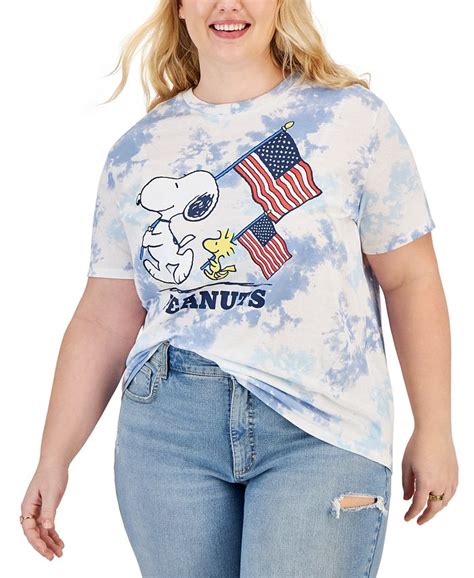 Love Tribe Trendy Plus Size Snoopy Tie Dyed T Shirt Macys