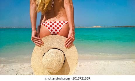 Beautiful Woman Sexy Bikini Beach Travel Stock Photo