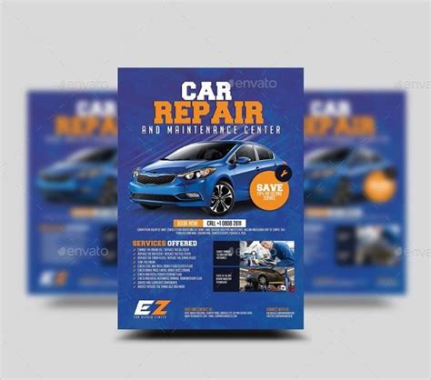 Car Repair Flyer Templates Adobe Photoshop Illustrator Formats