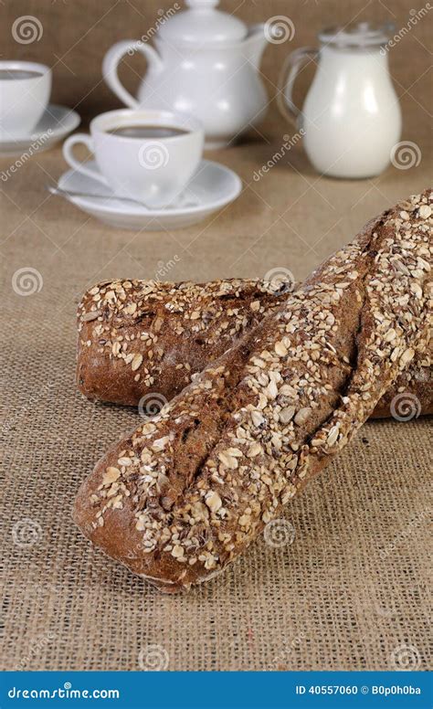 Baguette From Rye Flour With Cereals Stock Photo Image Of Cooking