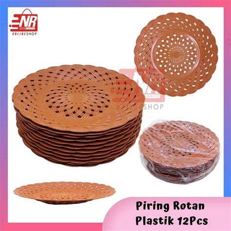 Jual Selusin Piring Rotan Plastik Pcs Piring Rotan Sintetis