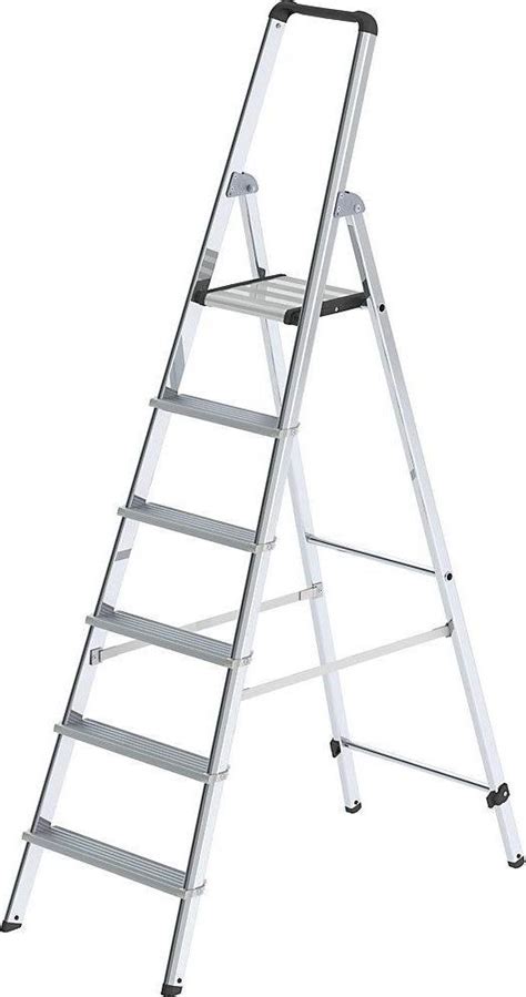 MUNK Aluminium Step Ladder Single Sided Access With Ergonomic Rail