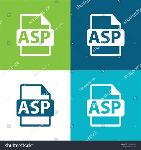 Asp File Format Symbol Flat Four Stock Vector Royalty Free 2004418541